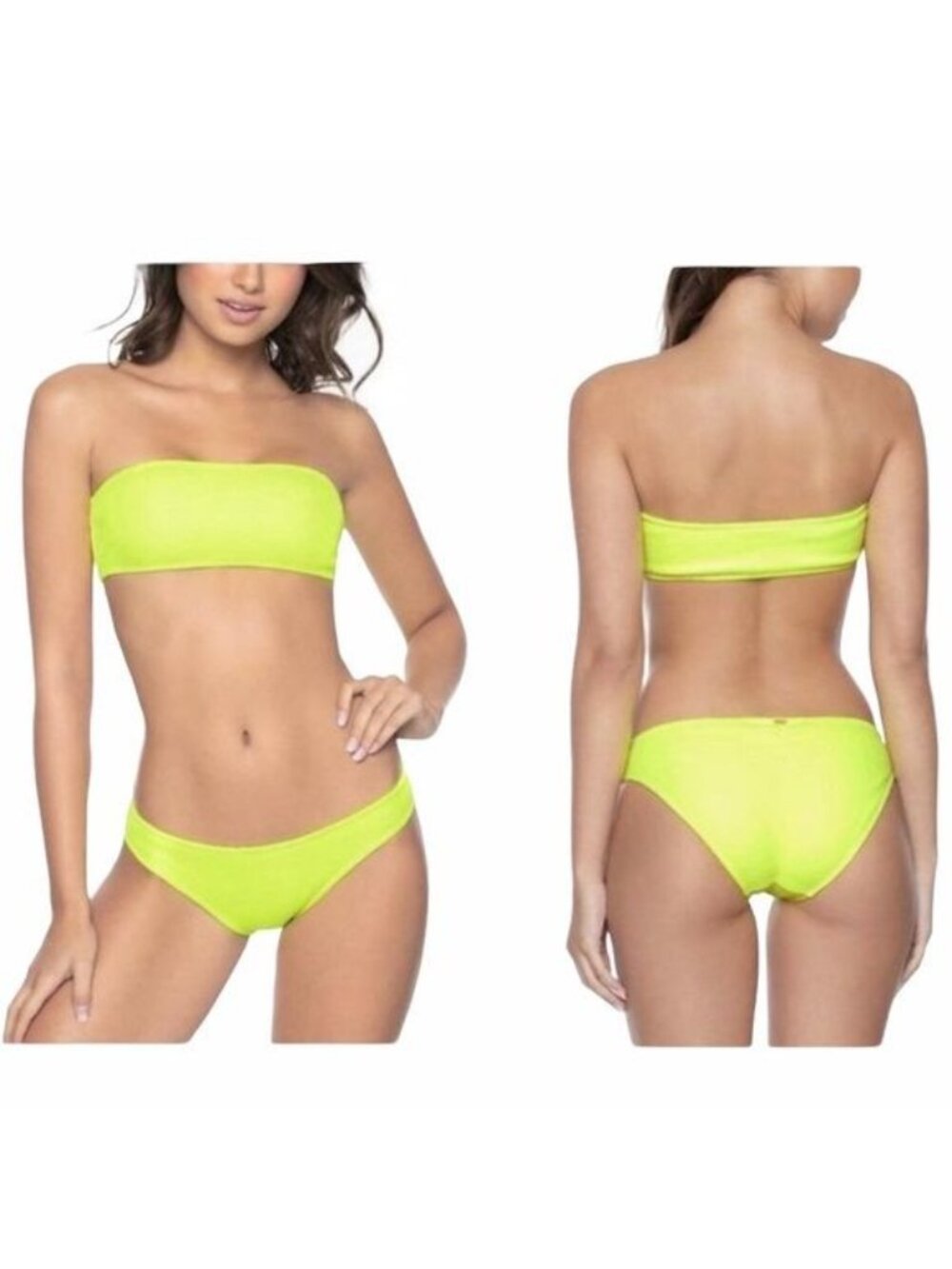 Pilyq Neon Lime Bandeau Bikini Set